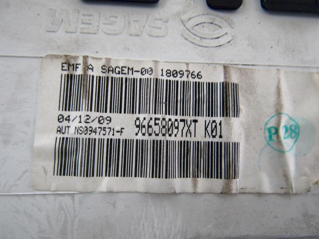 BOARD COMPUTER OEM N. 96658097XT SPARE PART USED CAR PEUGEOT 206 PLUS T3E 2EK 2AC (2009 - 2012)  DISPLACEMENT BENZINA/GPL 1,1 YEAR OF CONSTRUCTION 2010