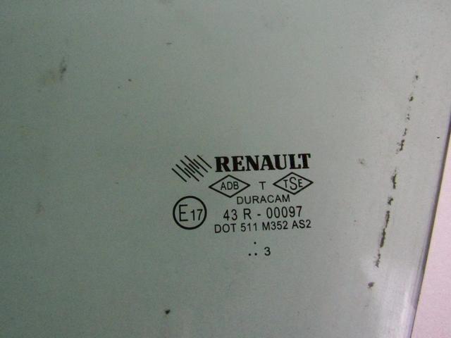 DOOR WINDOW, FRONT LEFT OEM N. 803018125R SPARE PART USED CAR RENAULT CLIO BH KH MK4 (2012 - 2019) DISPLACEMENT DIESEL 1,5 YEAR OF CONSTRUCTION 2013