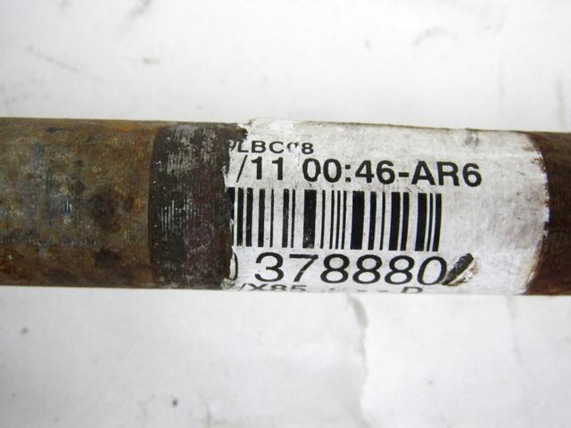 EXCHANGE OUTPUT SHAFT, RIGHT FRONT OEM N. 8200378880 SPARE PART USED CAR RENAULT CLIO BR0//1 CR0/1 KR0/1 MK3 R (05/2009 - 2013)  DISPLACEMENT BENZINA/GPL 1,2 YEAR OF CONSTRUCTION 2011