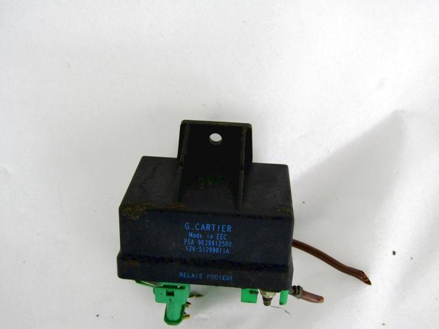 PREHEATING CONTROL UNIT OEM N. 9639912580 SPARE PART USED CAR PEUGEOT 206 / 206 CC 2A/C 2D 2E/K (1998 - 2003)  DISPLACEMENT DIESEL 1,4 YEAR OF CONSTRUCTION 2002