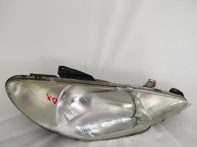 HEADLIGHT RIGHT OEM N. 9640559480 SPARE PART USED CAR PEUGEOT 206 / 206 CC 2A/C 2D 2E/K (1998 - 2003)  DISPLACEMENT DIESEL 1,4 YEAR OF CONSTRUCTION 2002