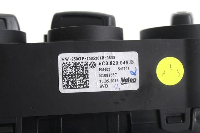 AIR CONDITIONING CONTROL OEM N. 6C0820045D SPARE PART USED CAR VOLKSWAGEN POLO 6R1 6C1 R (DAL 02/2014)  DISPLACEMENT BENZINA 1 YEAR OF CONSTRUCTION 2016
