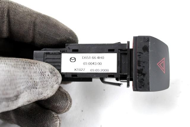 SWITCH HAZARD WARNING/CENTRAL LCKNG SYST OEM N. D651664H0 SPARE PART USED CAR MAZDA 2 DE DH MK2 (2007 - 2014)  DISPLACEMENT DIESEL 1,4 YEAR OF CONSTRUCTION 2008