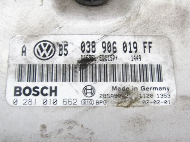 KIT ACCENSIONE AVVIAMENTO OEM N. 15458 KIT ACCENSIONE AVVIAMENTO SPARE PART USED CAR VOLKSWAGEN GOLF IV 1J1 1E7 1J5 MK4 BER/SW (1998 - 2004)  DISPLACEMENT DIESEL 1,9 YEAR OF CONSTRUCTION 2002