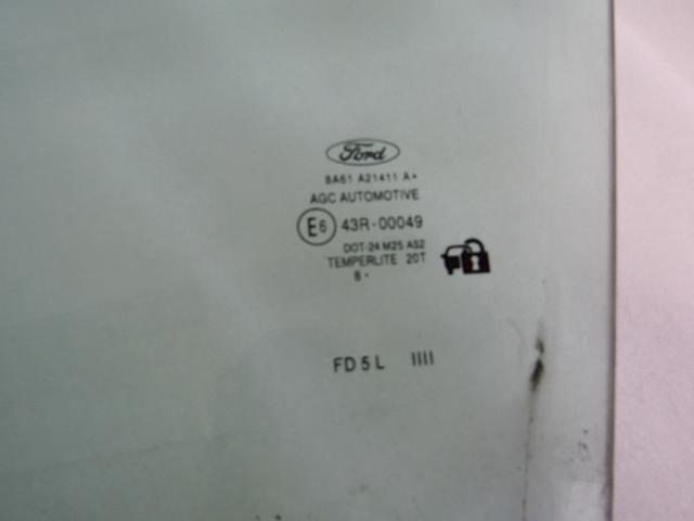DOOR WINDOW, FRONT LEFT OEM N. 8A61-A21411-A SPARE PART USED CAR FORD FIESTA CB1 CNN MK6 (09/2008 - 11/2012)  DISPLACEMENT BENZINA 1,2 YEAR OF CONSTRUCTION 2009