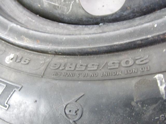 WHEEL & TYRE OEM N. 17995 RUOTA DI SCORTA NORMALE SPARE PART USED CAR PEUGEOT 307 3A/B/C/E/H BER/SW/CABRIO (2001 - 2009)  DISPLACEMENT DIESEL 2 YEAR OF CONSTRUCTION 2006