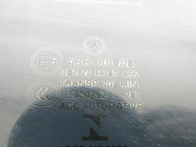 DOOR WINDOW, TINTED GLASS, REAR LEFT OEM N. A2467350300 SPARE PART USED CAR MERCEDES CLASSE B W246 (2011 - 2018) DISPLACEMENT BENZINA 1,6 YEAR OF CONSTRUCTION 2013