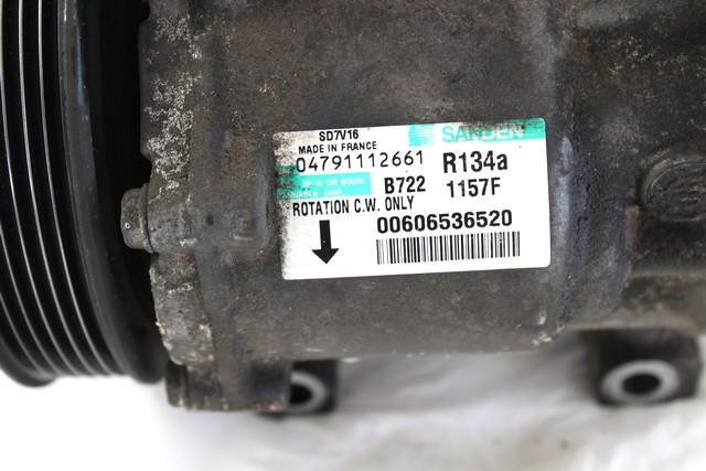 AIR-CONDITIONER COMPRESSOR OEM N. 60653652 SPARE PART USED CAR ALFA ROMEO GT 937 (2003 - 2010)  DISPLACEMENT BENZINA 1,8 YEAR OF CONSTRUCTION 2007