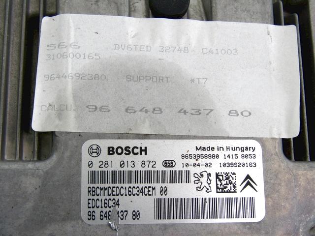 KIT ACCENSIONE AVVIAMENTO OEM N. 23383 KIT ACCENSIONE AVVIAMENTO SPARE PART USED CAR PEUGEOT 308 4A 4B 4C 4E 4H MK1 BER/SW/CC (2007 - 2013)  DISPLACEMENT DIESEL 1,6 YEAR OF CONSTRUCTION 2010