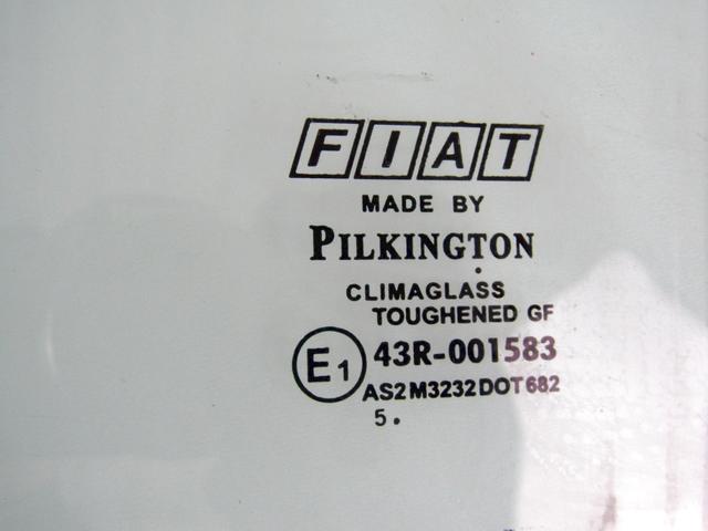 DOOR WINDOW, TINTED GLASS, REAR LEFT OEM N. 51869151 SPARE PART USED CAR FIAT GRANDE PUNTO 199 (2005 - 2012)  DISPLACEMENT DIESEL 1,3 YEAR OF CONSTRUCTION 2005