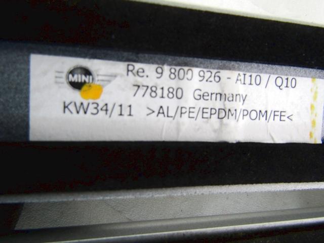 BAR ROOF PAIR OEM N. 9918 BARRE TETTO COPPIA SPARE PART USED CAR MINI COUNTRYMAN R60 (2010 - 2014) DISPLACEMENT DIESEL 2 YEAR OF CONSTRUCTION 2011