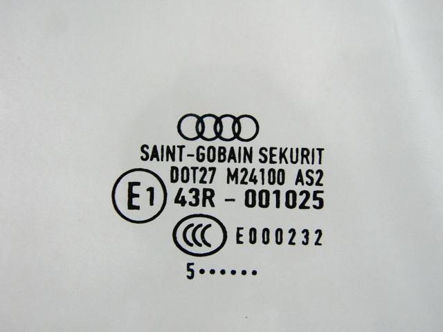 DOOR WINDOW, FRONT RIGHT OEM N. 8P4845202B SPARE PART USED CAR AUDI A3 MK2 8P 8PA 8P1 (2003 - 2008) DISPLACEMENT BENZINA 1,6 YEAR OF CONSTRUCTION 2005