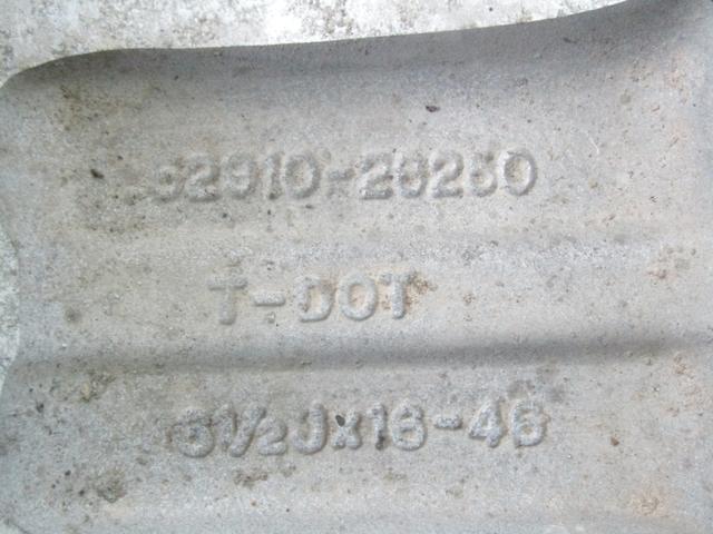 ALLOY WHEEL 16' OEM N. 52910-26250 SPARE PART USED CAR HYUNDAI SANTA FE SM MK1 (2000 - 2006)  DISPLACEMENT DIESEL 2 YEAR OF CONSTRUCTION 2005