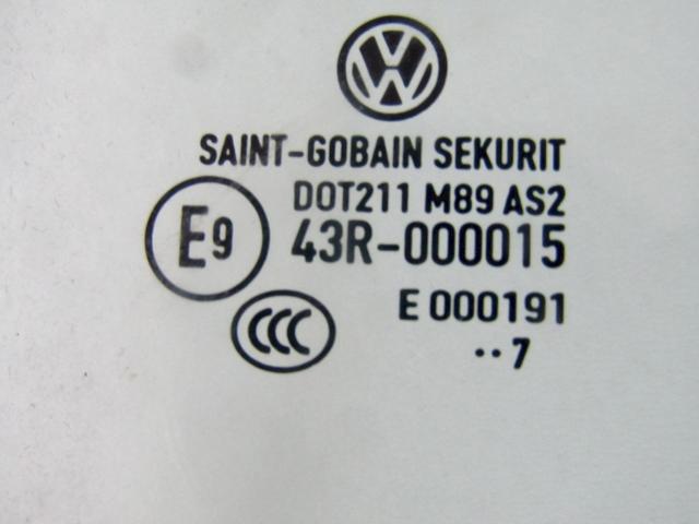 DOOR WINDOW, TINTED GLASS, REAR RIGHT OEM N. 6Q6845026C SPARE PART USED CAR VOLKSWAGEN POLO 9N R (2005 - 10/2009)  DISPLACEMENT DIESEL 1,4 YEAR OF CONSTRUCTION 2007