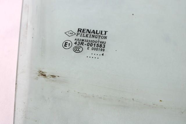 DOOR WINDOW, TINTED GLASS, REAR RIGHT OEM N. 823009608R SPARE PART USED CAR RENAULT CAPTUR J5 H5 (DAL 2013)  DISPLACEMENT DIESEL 1,5 YEAR OF CONSTRUCTION 2014