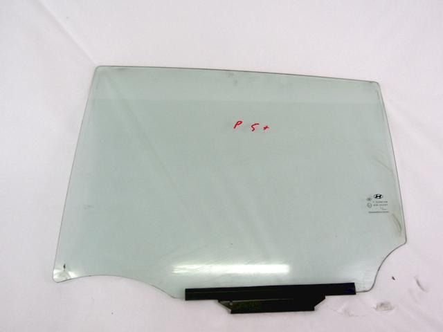 DOOR WINDOW, TINTED GLASS, REAR LEFT OEM N. 834111J010 SPARE PART USED CAR HYUNDAI I20 PB PBT MK1 R (2012 - 2014)  DISPLACEMENT BENZINA/GPL 1,1 YEAR OF CONSTRUCTION 2013