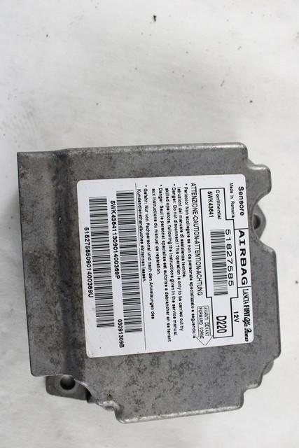 KIT COMPLETE AIRBAG OEM N. 26603 KIT AIRBAG COMPLETO SPARE PART USED CAR FIAT BRAVO 198 (02/2007 - 01/2011)  DISPLACEMENT DIESEL 1,6 YEAR OF CONSTRUCTION 2009