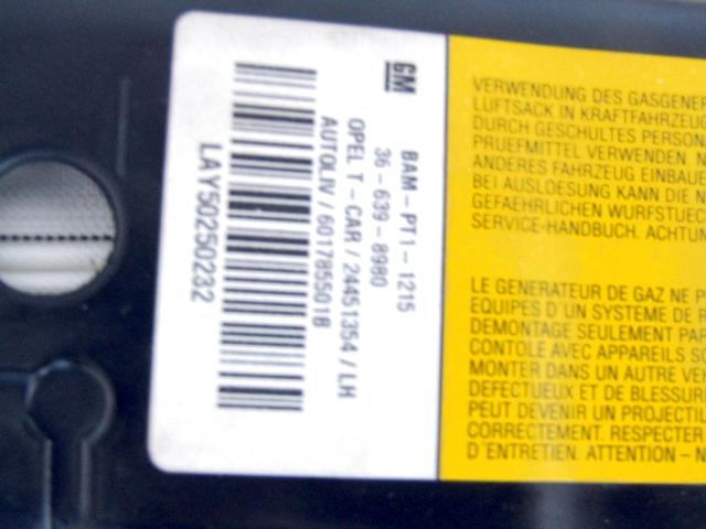 HEAD AIRBAG, LEFT OEM N. 24451354 SPARE PART USED CAR OPEL ASTRA H A04 L48,L08,L35,L67 5P/3P/SW (2004 - 2007)  DISPLACEMENT BENZINA 1,6 YEAR OF CONSTRUCTION 2006
