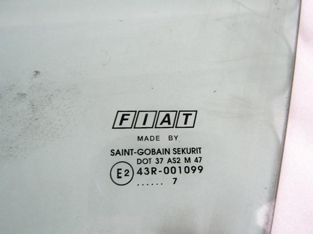 DOOR WINDOW, FRONT LEFT OEM N. 51829144 SPARE PART USED CAR FIAT BRAVO 198 (02/2007 - 01/2011)  DISPLACEMENT DIESEL 1,9 YEAR OF CONSTRUCTION 2007