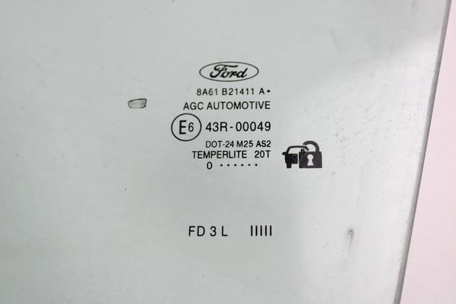 DOOR WINDOW, FRONT LEFT OEM N. 8A61-B21411-A SPARE PART USED CAR FORD FIESTA CB1 CNN MK6 (09/2008 - 11/2012)  DISPLACEMENT DIESEL 1,6 YEAR OF CONSTRUCTION 2010