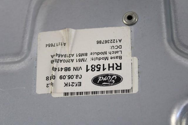 DOOR WINDOW LIFTING MECHANISM FRONT OEM N. 18517 SISTEMA ALZACRISTALLO PORTA ANTERIORE ELETTR SPARE PART USED CAR FORD FOCUS DA HCP DP MK2 R BER/SW (2008 - 2011)  DISPLACEMENT DIESEL 1,6 YEAR OF CONSTRUCTION 2009