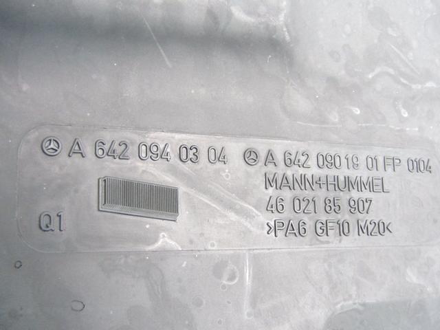 NTAKE SILENCER OEM N. A6420901901 SPARE PART USED CAR MERCEDES CLASSE CLK W209 C209 COUPE A209 CABRIO (2002 - 2010) DISPLACEMENT DIESEL 3 YEAR OF CONSTRUCTION 2007