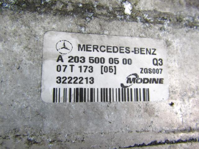 CHARGE-AIR COOLING OEM N. A2035000500 SPARE PART USED CAR MERCEDES CLASSE CLK W209 C209 COUPE A209 CABRIO (2002 - 2010) DISPLACEMENT DIESEL 3 YEAR OF CONSTRUCTION 2007