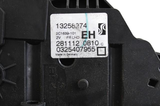 CENTRAL LOCKING OF THE RIGHT FRONT DOOR OEM N. 13258274 SPARE PART USED CAR OPEL MERIVA B S10 (2010 -2017) DISPLACEMENT BENZINA/GPL 1,4 YEAR OF CONSTRUCTION 2013