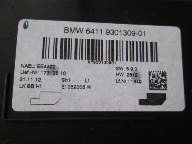 AIR CONDITIONING CONTROL OEM N. 17313810 ORIGINAL PART ESED BMW SERIE 3 F30/F31 BER/SW (DAL 2012) DIESEL 20  YEAR OF CONSTRUCTION 2013