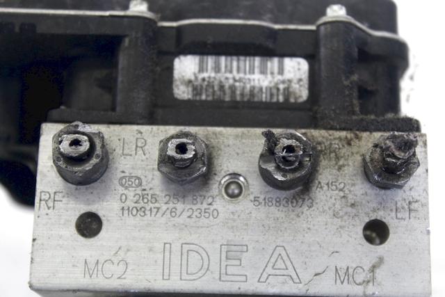 ABS BRAKE CONTROL UNIT OEM N. 51883073 SPARE PART USED CAR LANCIA MUSA 350 R (09/2007 - 8/2013)  DISPLACEMENT BENZINA 1,4 YEAR OF CONSTRUCTION 2011