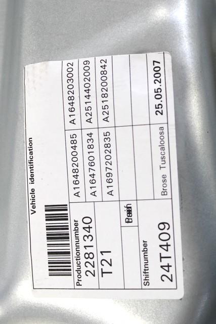 DOOR WINDOW LIFTING MECHANISM FRONT OEM N. 18594 SISTEMA ALZACRISTALLO PORTA ANTERIORE ELETTR SPARE PART USED CAR MERCEDES CLASSE ML W164 (2005-2008) DISPLACEMENT DIESEL 3 YEAR OF CONSTRUCTION 2007