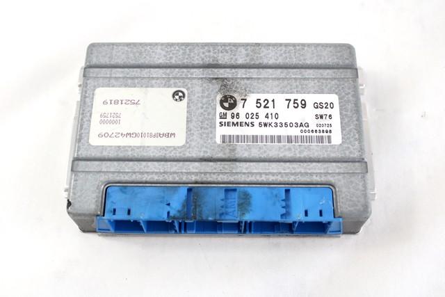 AUTOMATIC TRANSMISSION CONTROL UNIT OEM N. 7521759 SPARE PART USED CAR BMW SERIE 5 E39 R BER/SW (10/2000 - 2003) DISPLACEMENT DIESEL 3 YEAR OF CONSTRUCTION 2002