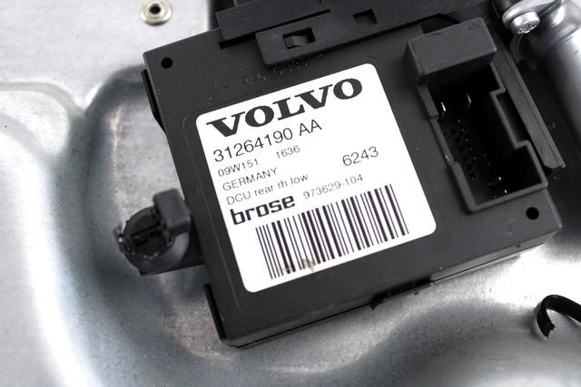 DOOR WINDOW LIFTING MECHANISM REAR OEM N. 128504 SISTEMA ALZACRISTALLO PORTA POSTERIORE ELET SPARE PART USED CAR VOLVO V50 545 R (2007 - 2012)  DISPLACEMENT DIESEL 1,6 YEAR OF CONSTRUCTION 2009