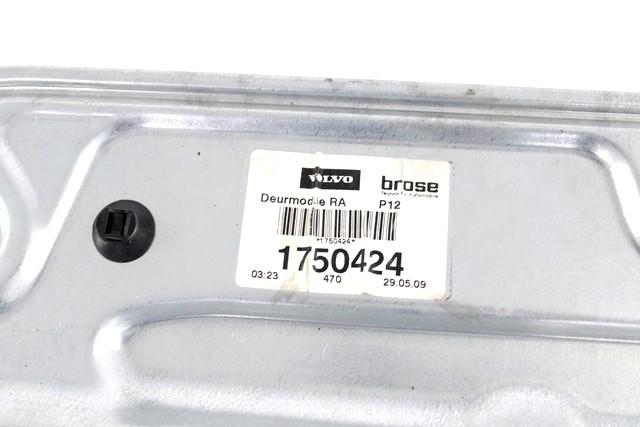 DOOR WINDOW LIFTING MECHANISM REAR OEM N. 128504 SISTEMA ALZACRISTALLO PORTA POSTERIORE ELET SPARE PART USED CAR VOLVO V50 545 R (2007 - 2012)  DISPLACEMENT DIESEL 1,6 YEAR OF CONSTRUCTION 2009