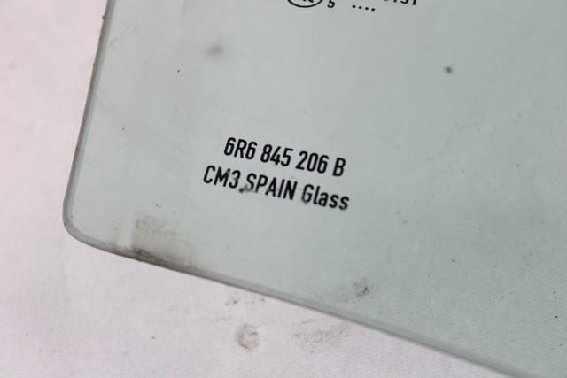 DOOR WINDOW, TINTED GLASS, REAR RIGHT OEM N. 6R6845206B SPARE PART USED CAR VOLKSWAGEN POLO 6R1 6C1 R (DAL 02/2014)  DISPLACEMENT BENZINA 1 YEAR OF CONSTRUCTION 2015