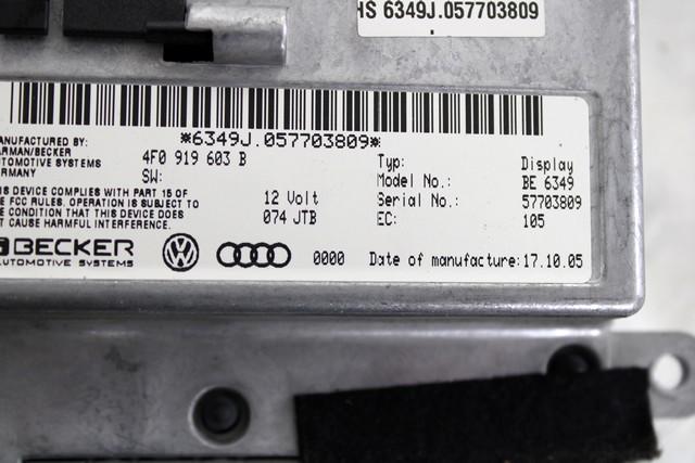 NAVIGATOR DISPLAY OEM N. 4F0919603B SPARE PART USED CAR AUDI A6 C6 4F2 4FH 4F5 BER/SW/ALLROAD (07/2004 - 10/2008)  DISPLACEMENT DIESEL 3 YEAR OF CONSTRUCTION 2006