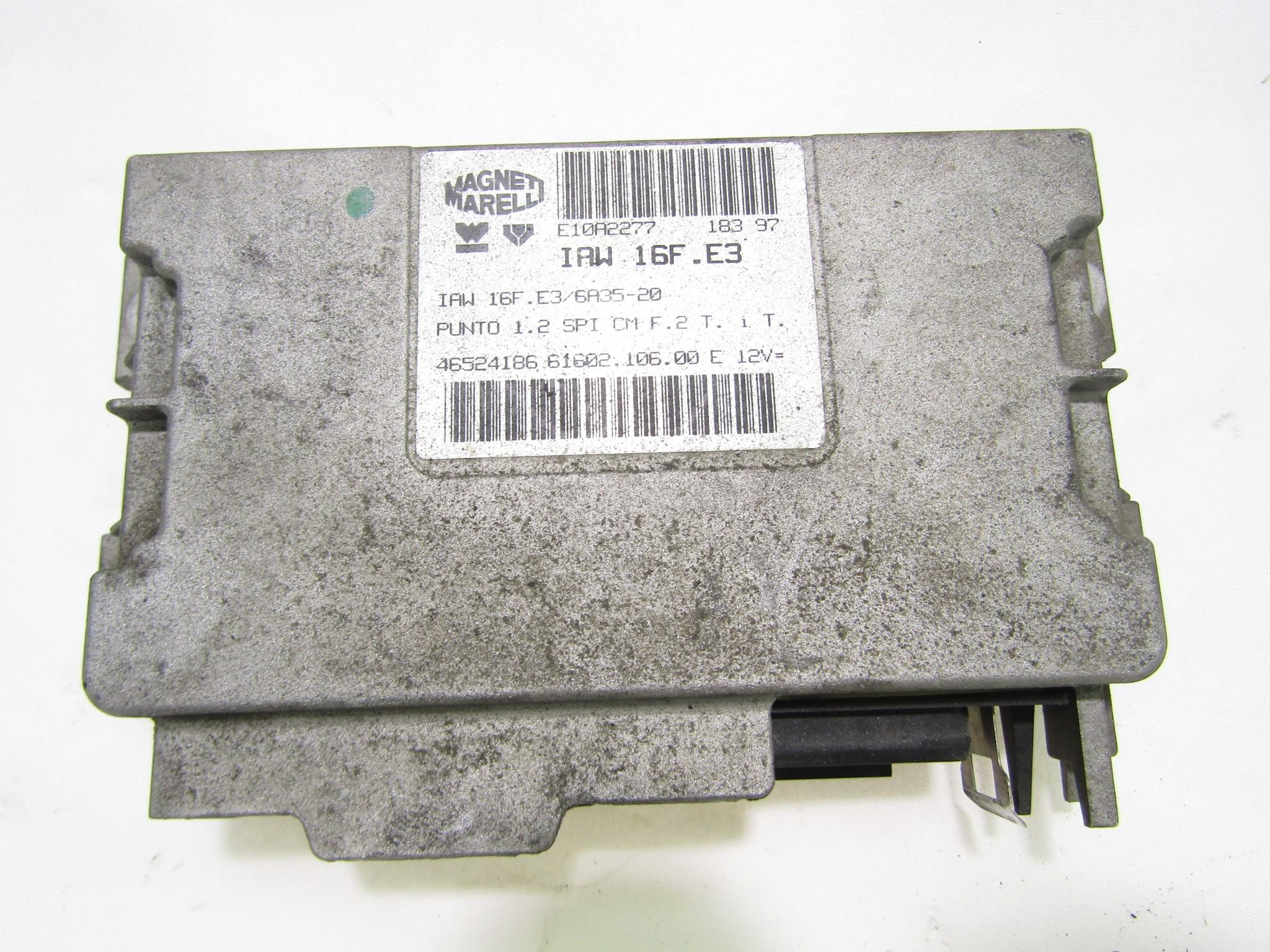 BASIC DDE CONTROL UNIT / INJECTION CONTROL MODULE . OEM N. 46524186 SPARE PART USED CAR FIAT PUNTO 176 MK1 (1993 - 08/1999)  DISPLACEMENT BENZINA 1,2 YEAR OF CONSTRUCTION 1997