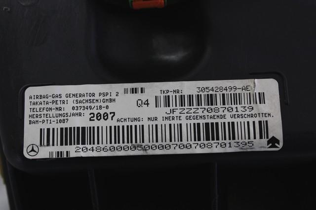 AIR BAG MODULE FOR PASSENGER SIDE OEM N. 2,05E+09 SPARE PART USED CAR MERCEDES CLASSE C W204 BER/SW (2007 - 2011)  DISPLACEMENT DIESEL 2,2 YEAR OF CONSTRUCTION 2007