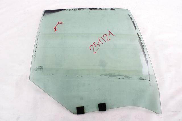 DOOR WINDOW, TINTED GLASS, REAR RIGHT OEM N. 7700430720 SPARE PART USED CAR RENAULT CLIO BB CB MK2 R / CLIO STORIA (05/2001 - 2012)  DISPLACEMENT BENZINA 1,2 YEAR OF CONSTRUCTION 2003