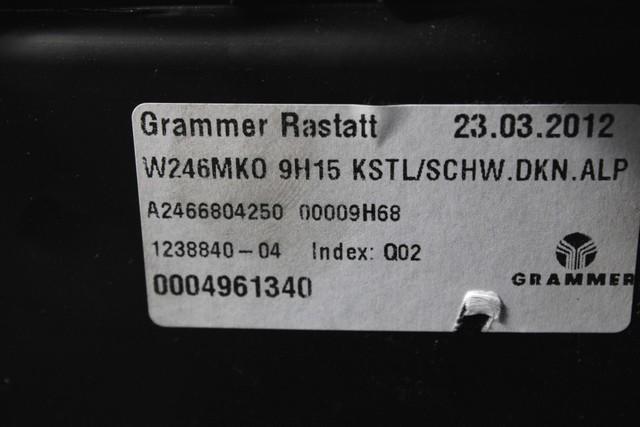 ARMREST, CENTRE CONSOLE OEM N. A2466804250 SPARE PART USED CAR MERCEDES CLASSE B W246 (2011 - 2018) DISPLACEMENT DIESEL 1,8 YEAR OF CONSTRUCTION 2012