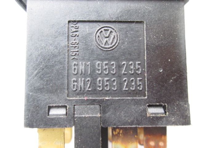 SWITCH HAZARD WARNING/CENTRAL LCKNG SYST OEM N. 6N1953235B41 ORIGINAL PART ESED VOLKSWAGEN POLO (11/1994 - 01/2000)BENZINA 10  YEAR OF CONSTRUCTION 1997