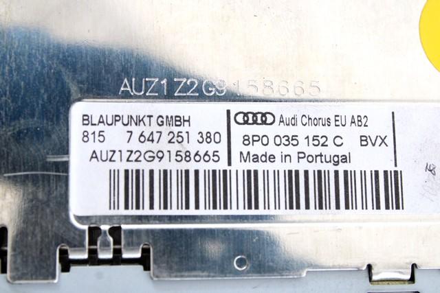 8P0035152C AUTORADIO CHORUS AUDI A3 2.0 D 103KW 6M 5P (2007) RICAMBIO USATO (NON FORNIAMO CODICE AUTORADIO, MA SOLO NUMERO DI TELAIO VEICOLO)