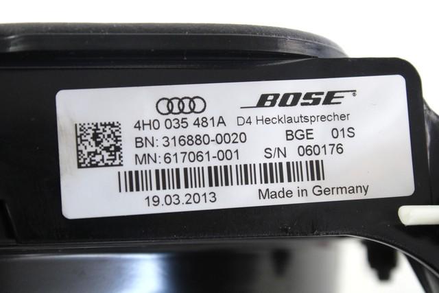 4H0035481A CASSA ALTOPARLANTE SUBWOOFER BOSE POSTERIORE AUDI A8 D4 4.2 D 4X4 258KW AUT 4P (2013) RICAMBIO USATO