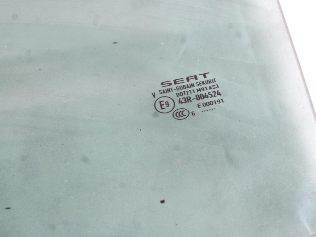 5F4845025C VETRO SCENDENTE PORTA POSTERIORE SINISTRA OSCURATO SEAT LEON FR 1.4 B 92KW 6M 5P (2016) RICAMBIO USATO