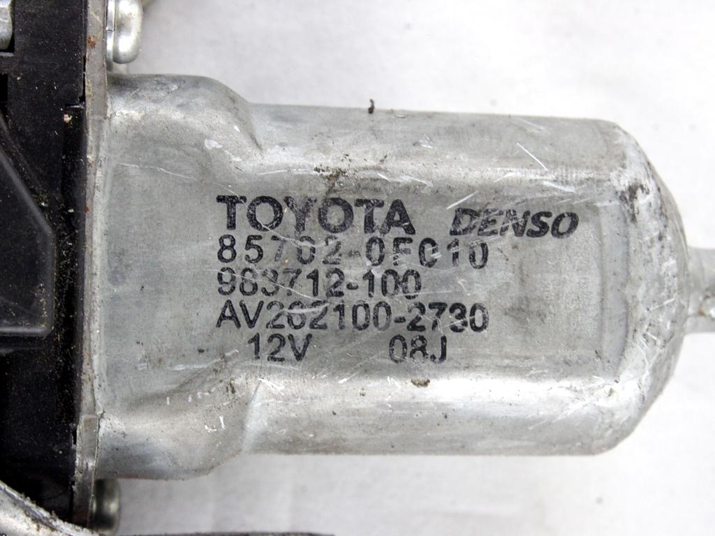 698200D041 MOTORINO MECCANISMO ALZA-VETRO ALZA-CRISTALLO PORTA ANTERIORE SINISTRA TOYOTA YARIS 1.0 B 51KW 5M 5P (2007) RICAMBIO USATO 85702-0F010 85720-0D110-B