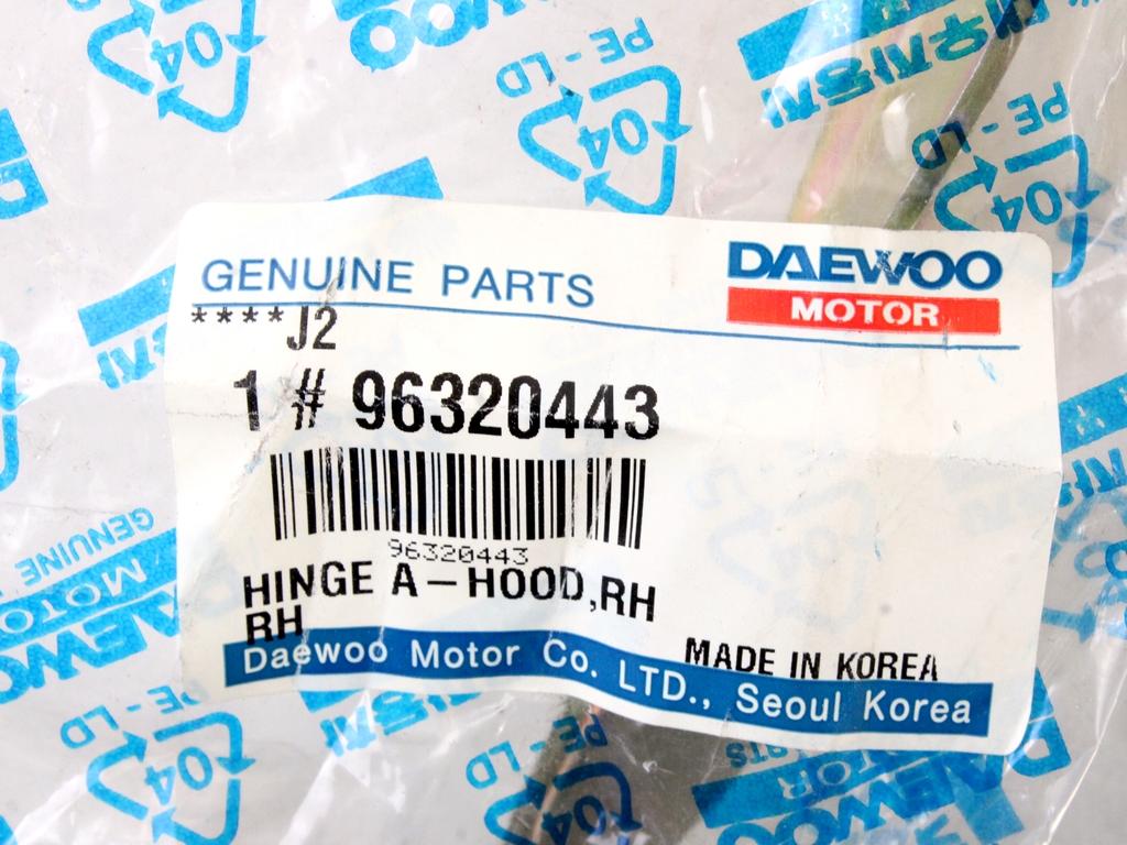 96320443 CERNIERA COFANO ANTERIORE DESTRO DAEWOO MATIZ 0.8 38KW 5P B 5M (2000) RICAMBIO NUOVO