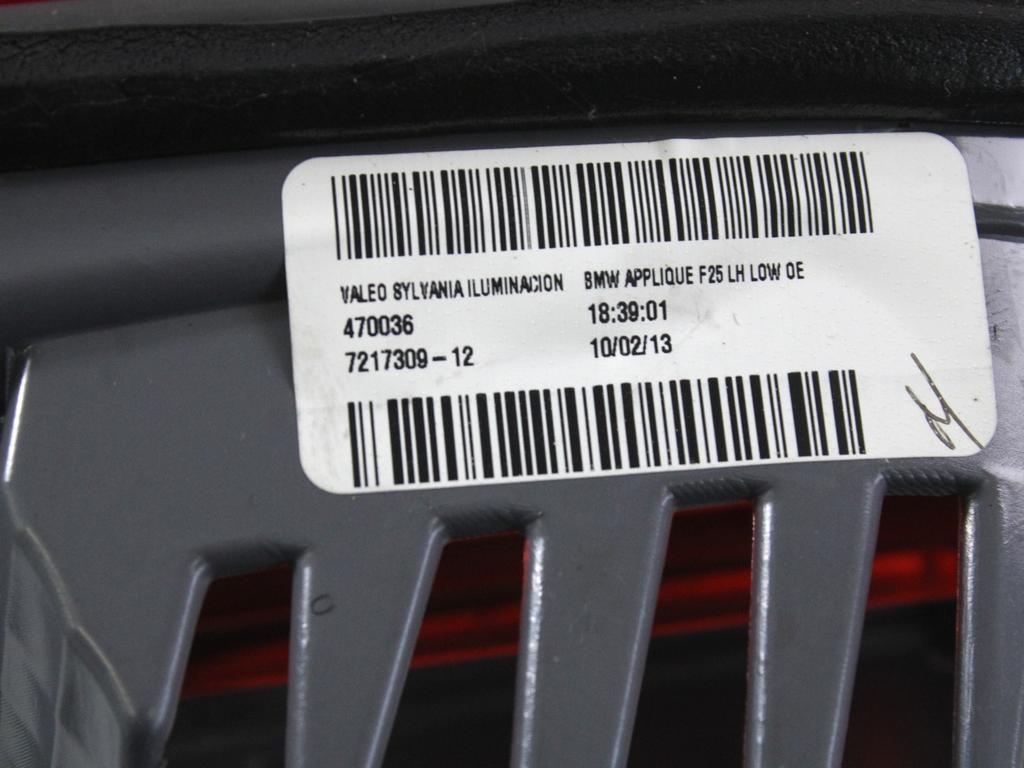 7217309 FARO FANALE POSTERIORE SINISTRO PARTE INTERNA BMW X3 F25 2.0 D 105KW AUT 5P (2013) RICAMBIO USATO