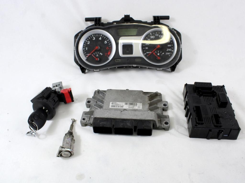 237101907R KIT ACCENSIONE AVVIAMENTO RENAULT CLIO 1.2 B 55KW 5M 5P (2012) RICAMBIO USATO CON CENTRALINA INIEZIONE MOTORE, QUADRO STRUMENTI, BLOCCHETTI ACCENSIONE APERTURA CON CHIAVE 237101206R 8201054128 8200214173 8201060291