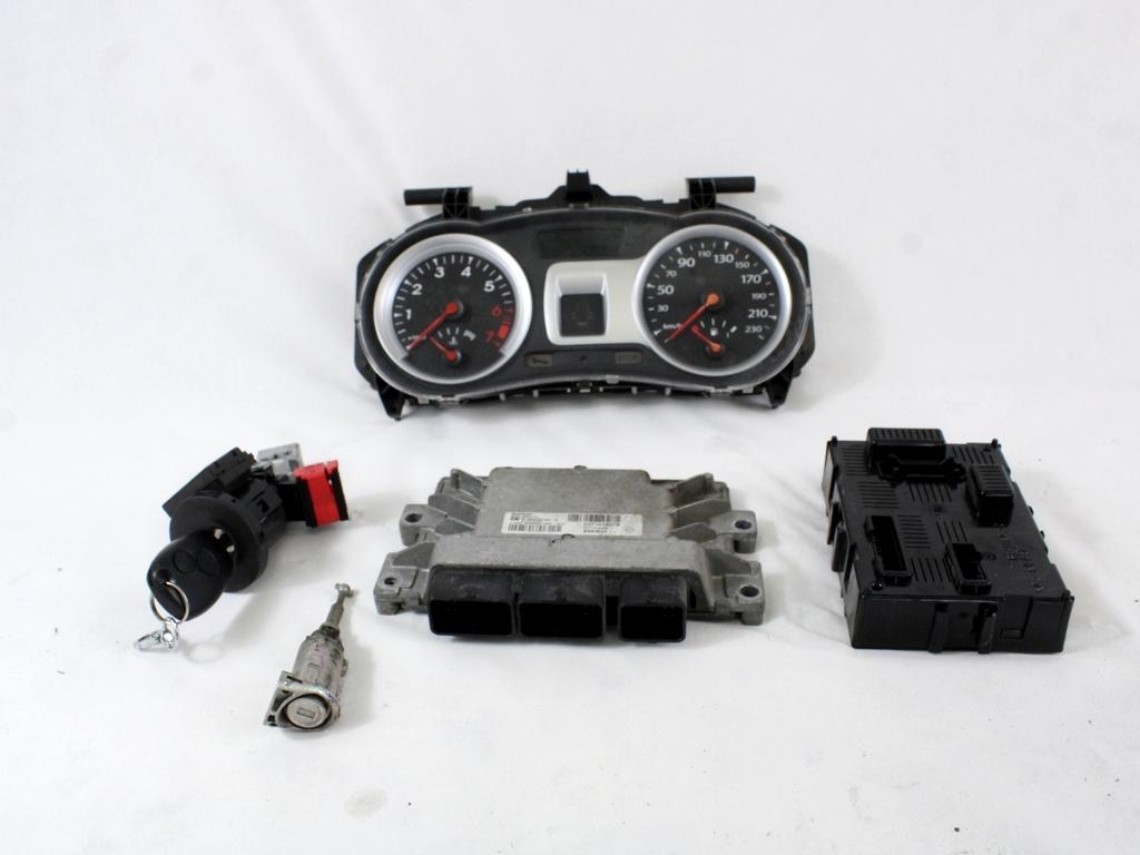 237101907R KIT ACCENSIONE AVVIAMENTO RENAULT CLIO 1.2 B 55KW 5M 5P (2012) RICAMBIO USATO CON CENTRALINA INIEZIONE MOTORE, QUADRO STRUMENTI, BLOCCHETTI ACCENSIONE APERTURA CON CHIAVE 237101206R 8201054128 8200214173 8201060291