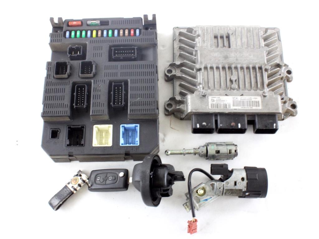 9660300280 KIT ACCENSIONE AVVIAMENTO CITROEN C2 1.4 D 50KW 5M 3P (2006) RICAMBIO USATO CON CENTRALINA MOTORE, BLOCCHETTI ACCENSIONE APERTURA CON CHIAVE, FUSIBILIERA 9653451880 9659285380